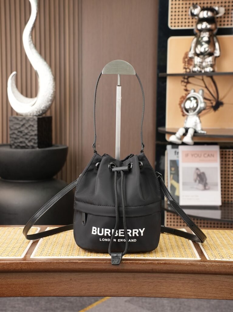 Burberry Lightweight Mini Bucket Bag in Dark Grey