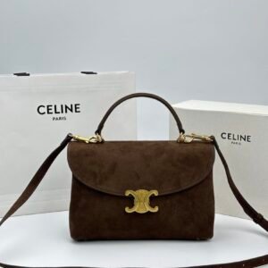 Celine Triomphe Large Bag, Matte Leather