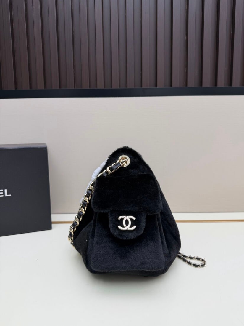 Chanel 26A Mini Leopard Hobo Bag in Dark Grey, view 2