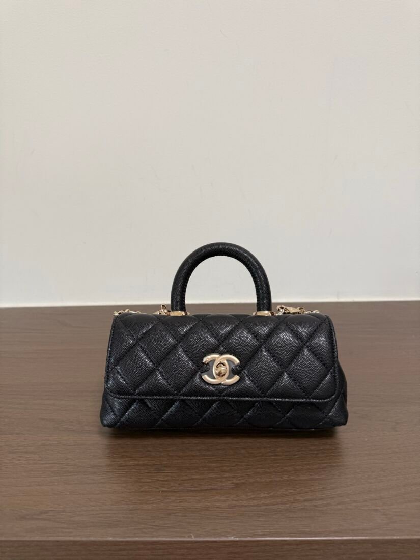 Chanel Coco Handle Bag, Small, 21 cm in Dark Grey