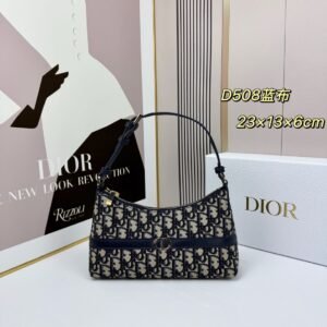 Dior 30 Montaigne Mini Dumpling Bag, Blue Oblique