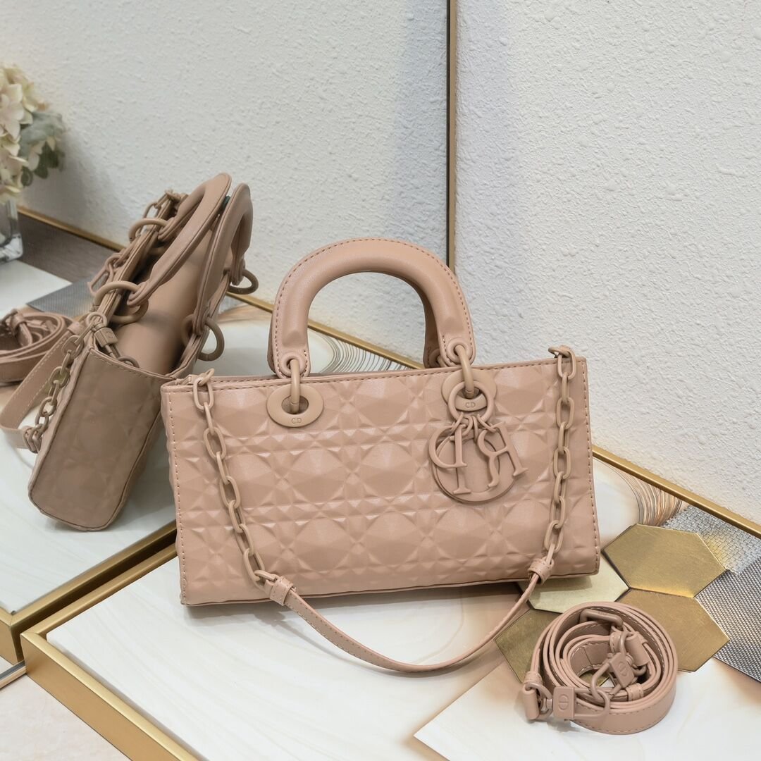 Dior Lady Dior Mini Horizontal Bag, 26 cm in Taupe