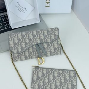Dior Saddle Wallet-on-Chain Bag, Oblique