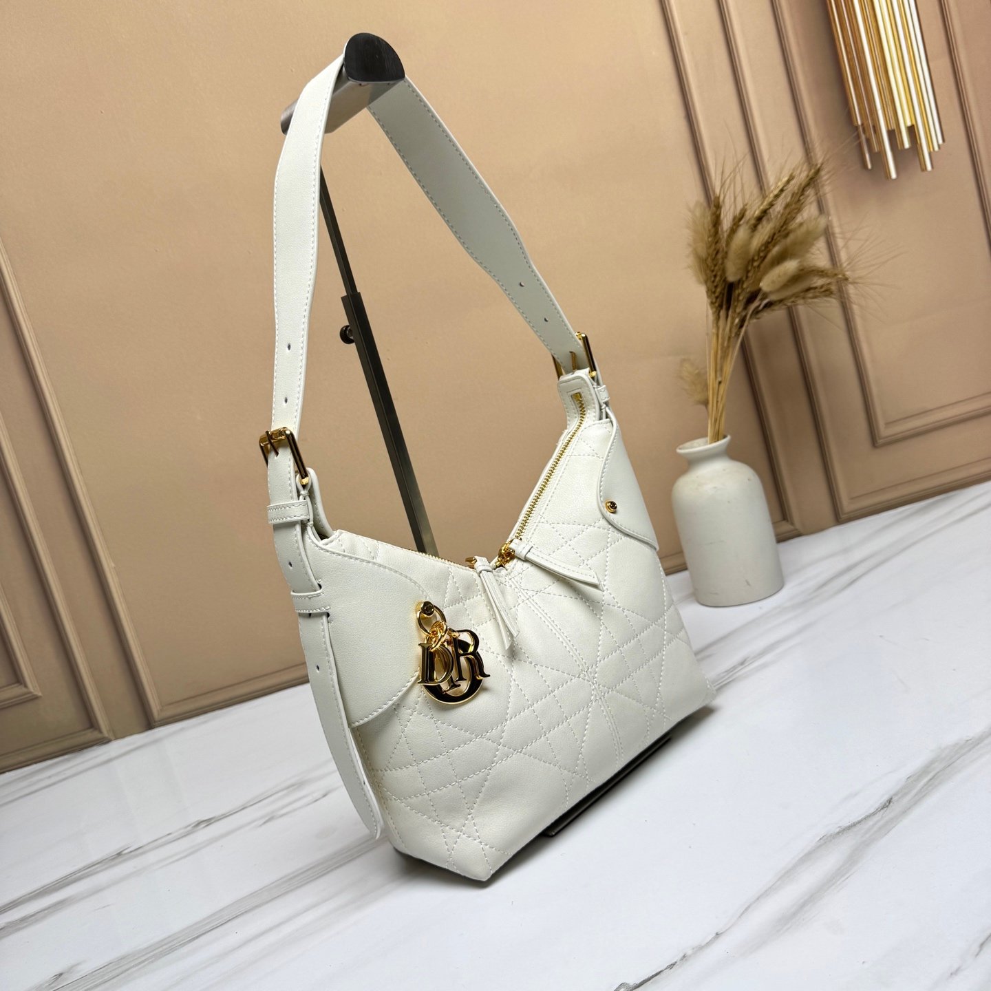 Dior Voyage Bag, Small in Light Grey, view 2