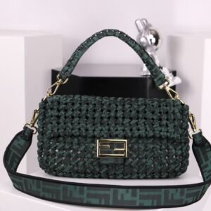 Fendi Woven Baguette Medium Bag, FF Jacquard