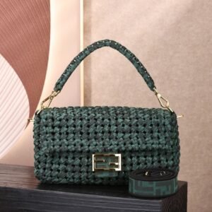 Fendi Woven Baguette Medium Bag, FF Jacquard