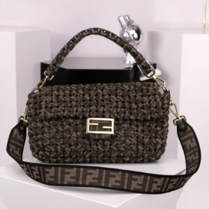 Fendi Woven Baguette Medium Bag, FF Jacquard