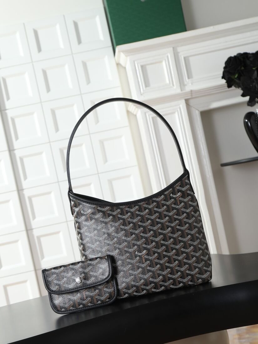 Goyard Mini Hobo Bag, Coated Canvas in White