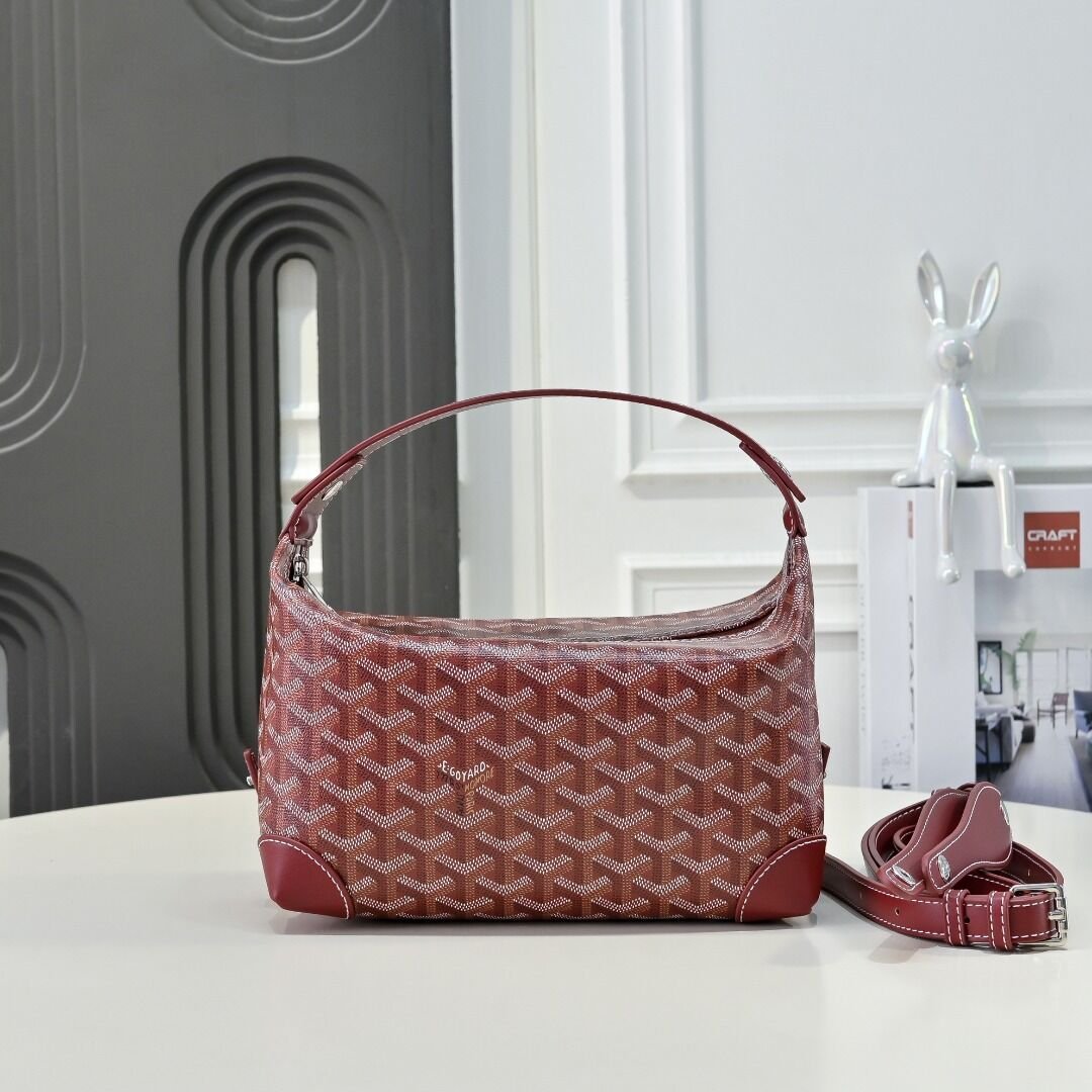 Goyard Toiletry Pouch with Handle, Red in Red
