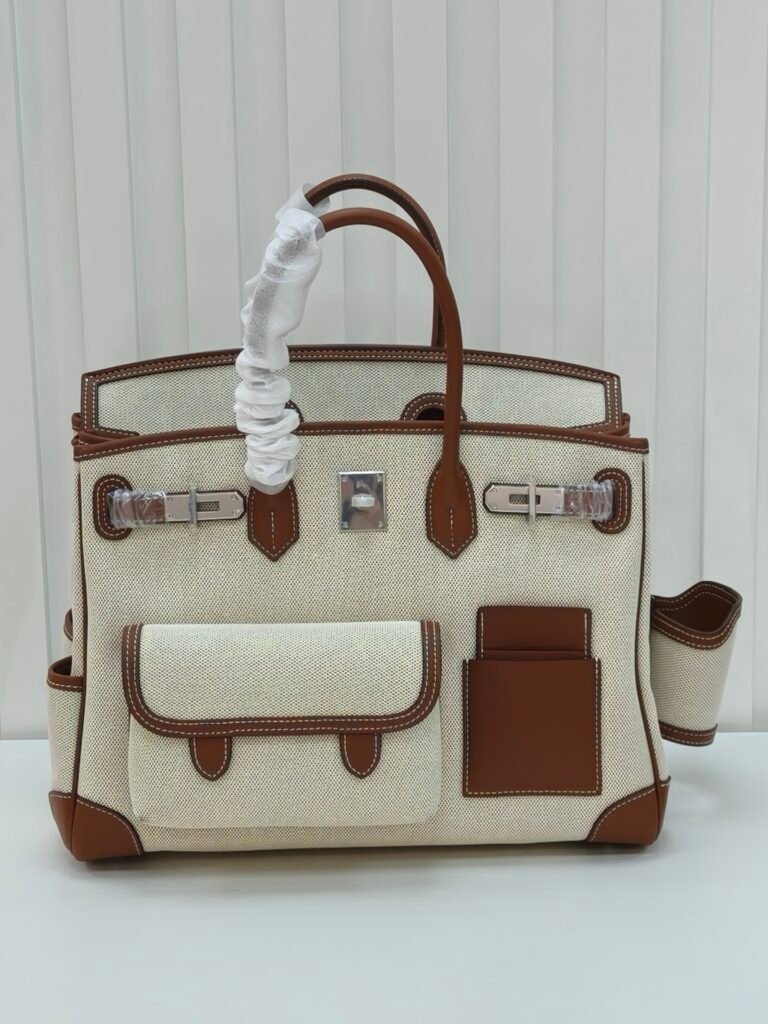 Hermès Birkin 35 Cargo Tote, Canvas and Leather in Taupe