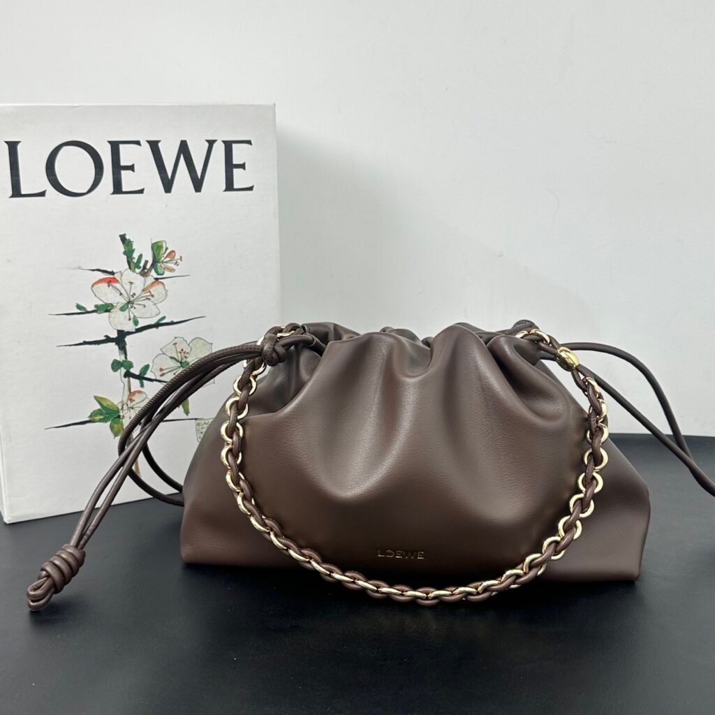 Loewe Flamenco Purse Clutch, Nappa Lambskin in Dark Grey