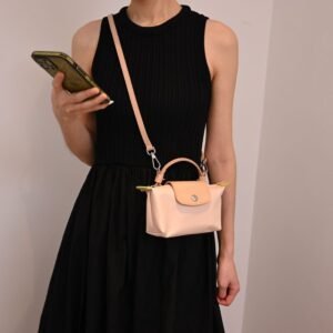 Longchamp Mini Bag, Lotus Pink Leather