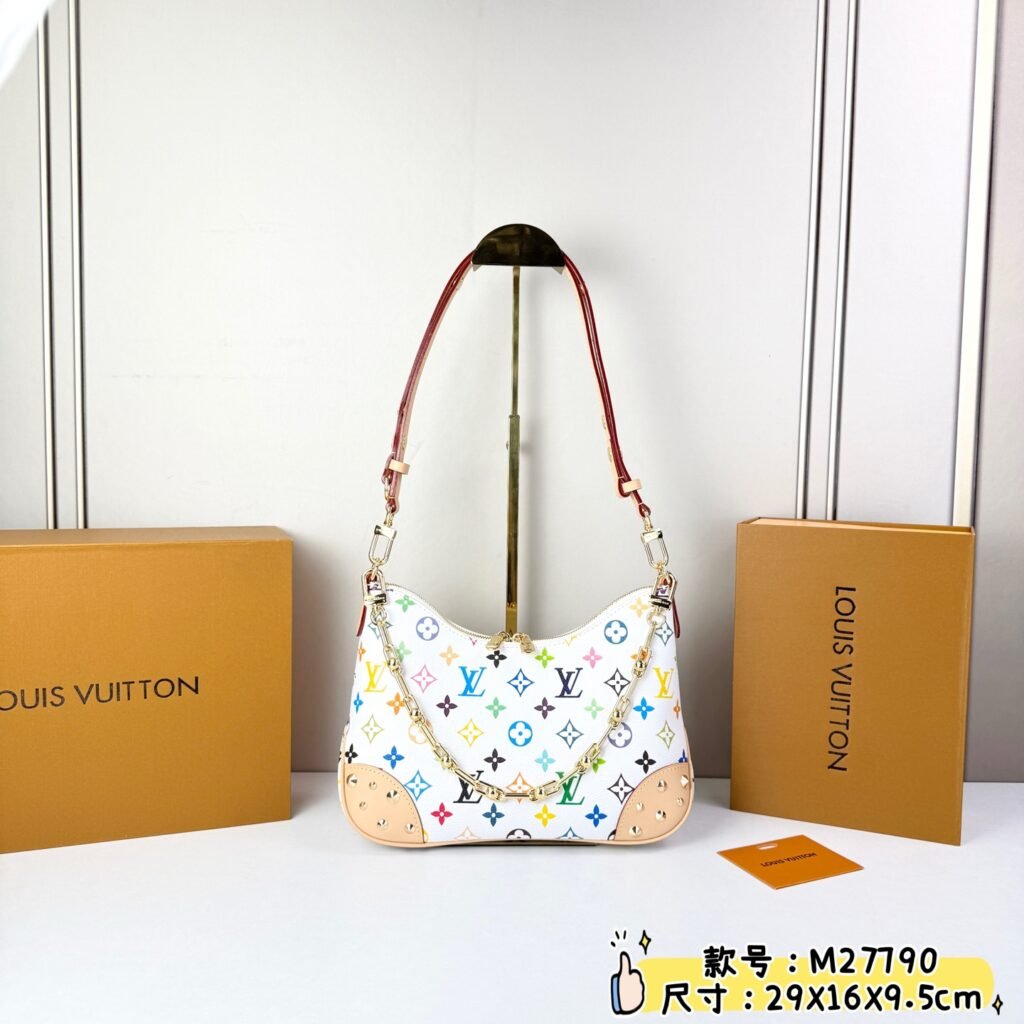 Louis Vuitton Boulogne Croissant Bag, White Multicolour in White Multicolour