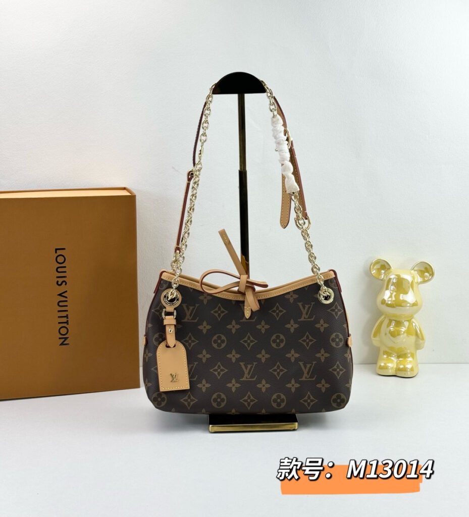 Louis Vuitton Carryall BB Chain Tote, Monogram Canvas in Monogram Brown