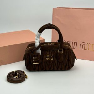 Miu Miu Rectangular Pleated Bowling Bag, Small, Four Colours