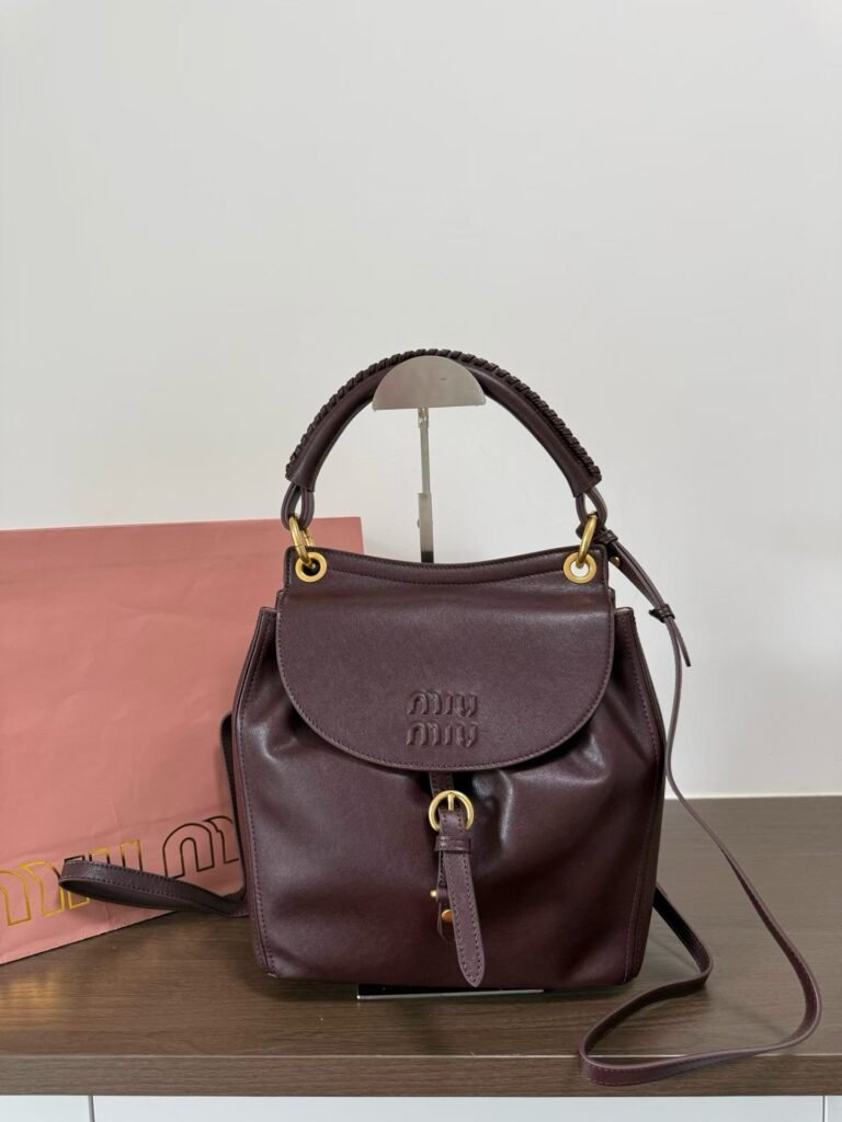 Miu Miu Rendez-Vous Backpack, Soft Leather in Dark Grey