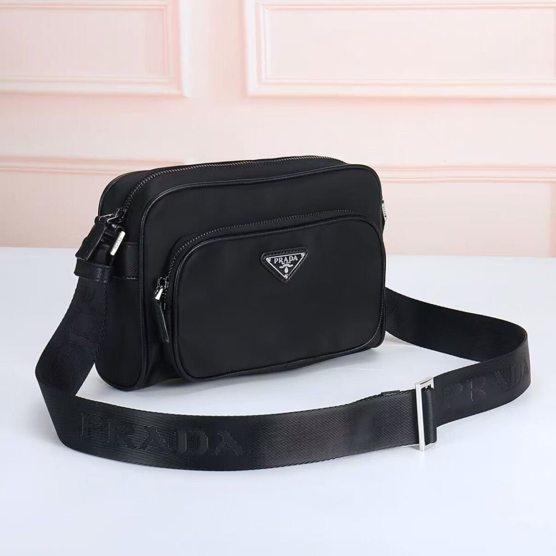 Prada 2190 Re-Nylon Shoulder Bag in Black, view 2