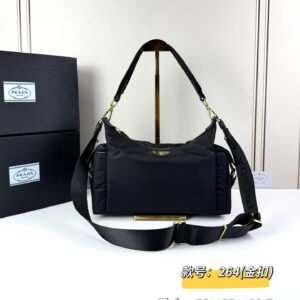 Prada Explore Bag, Re-Nylon, 32 cm in Black