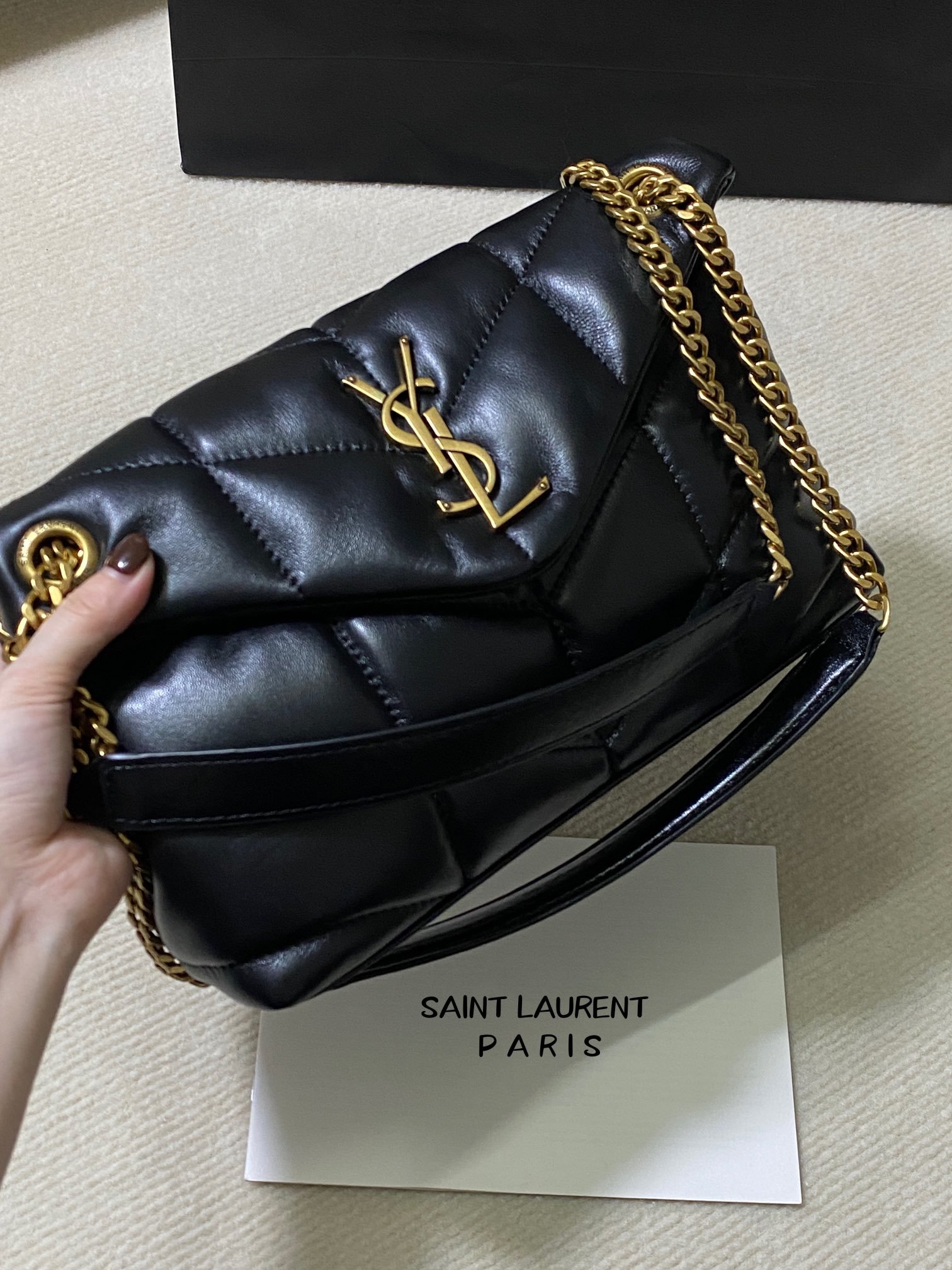 Saint Laurent Cloud Medium Bag, Lambskin in Black, view 4