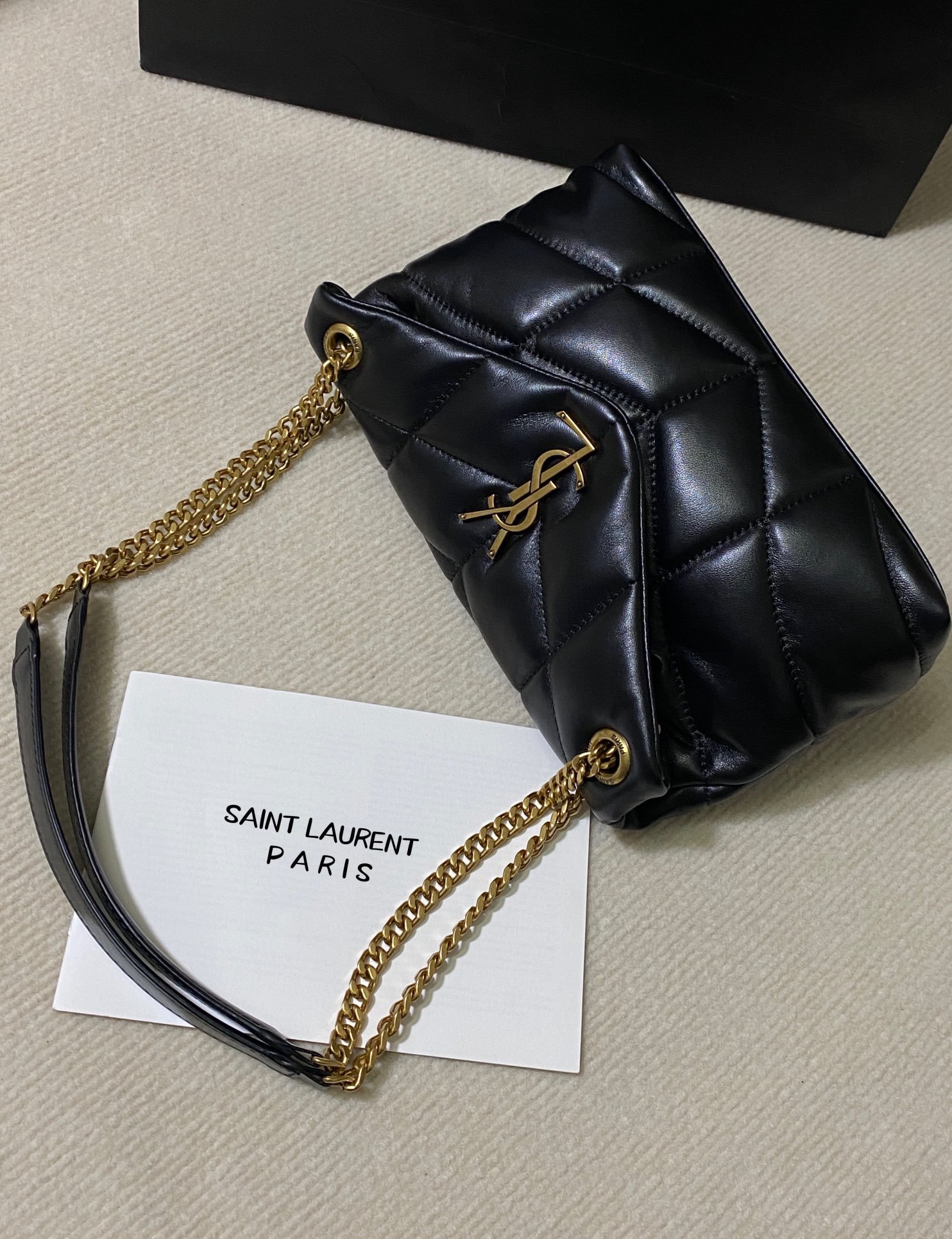 Saint Laurent Cloud Medium Bag, Lambskin in Black, view 7