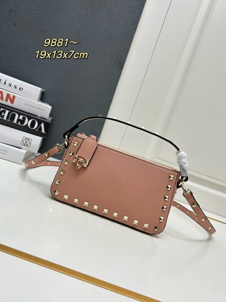 Valentino Garavani Rockstud Small Crossbody Bag, Calfskin in Dark Green