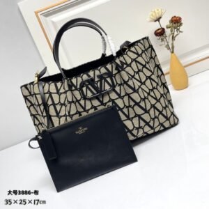 Valentino Large Open-Weave Fabric Tote, 3886